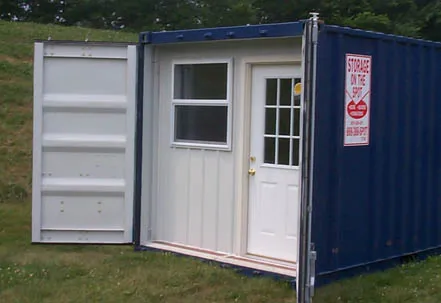 An office constructed in a container