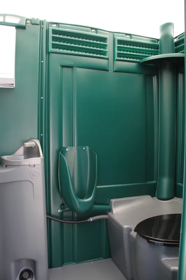 Inside of a portable toilet